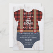 Lumberjack Flannel Boy Baby Shower Invitation (Front)
