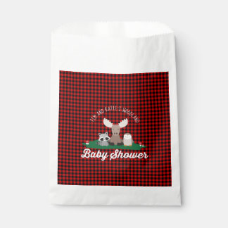 Lumberjack Flannel Red Buffulo Plaid Baby Shower Favor Bag