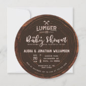 Lumberjack & Jill Baby Girl Shower Wood Red Plaid Invitation (Front)