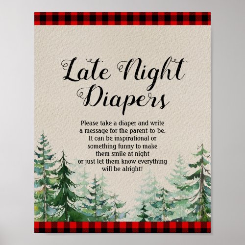 Lumberjack Late Night Diapers Sign