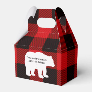 Lumberjack Little Bear Party Favor Bag Boxes