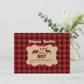 Lumberjack Little Hunter Boy Diaper Raffle Ticket Enclosure Card (Standing Front)