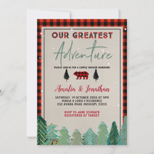 Lumberjack Little Hunter Couple Shower Invitation