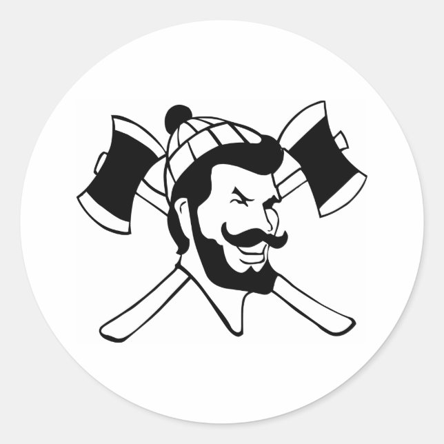 Lumberjack  Logger Classic Round Sticker (Front)