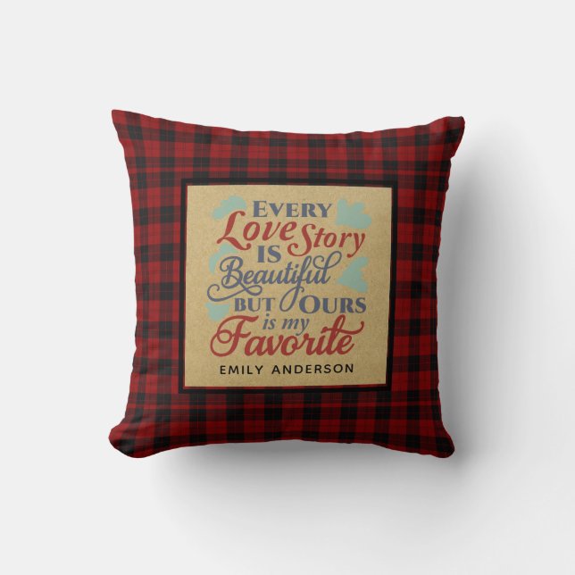 Lumberjack Love Anniversary Gift QUOTE Personalize Throw Pillow (Front)