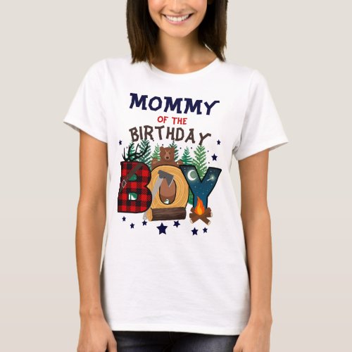 Lumberjack Mommy of the Birthday Boy Woodland T_Shirt