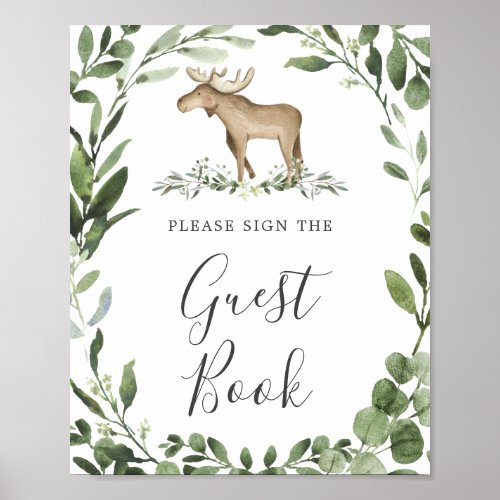 Lumberjack Moose Baby Shower Guestbook Sign