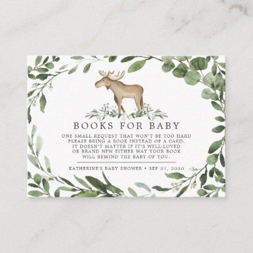 Lumberjack Moose Books For Baby Baby Shower Card