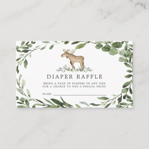 Lumberjack Moose Diaper Raffle Baby Shower Card