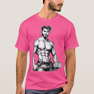 Lumberjack Muscle Power LGBTQ Gay Pride ColorIn De T-Shirt