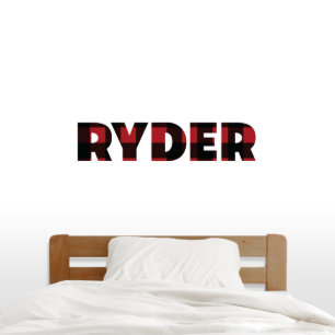 Lumberjack Name In Plaid Medium Wall Decal