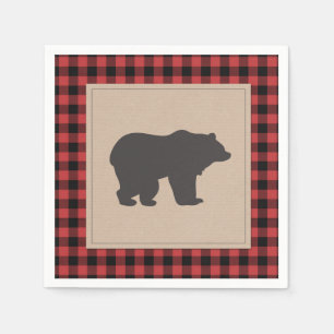 Lumberjack Paper Napkin Red Black Plaid checkered