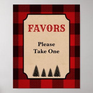 Lumberjack Party Favor Sign Red Plaid