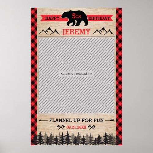 Lumberjack Party Frame Prop for Photo Booth Poster