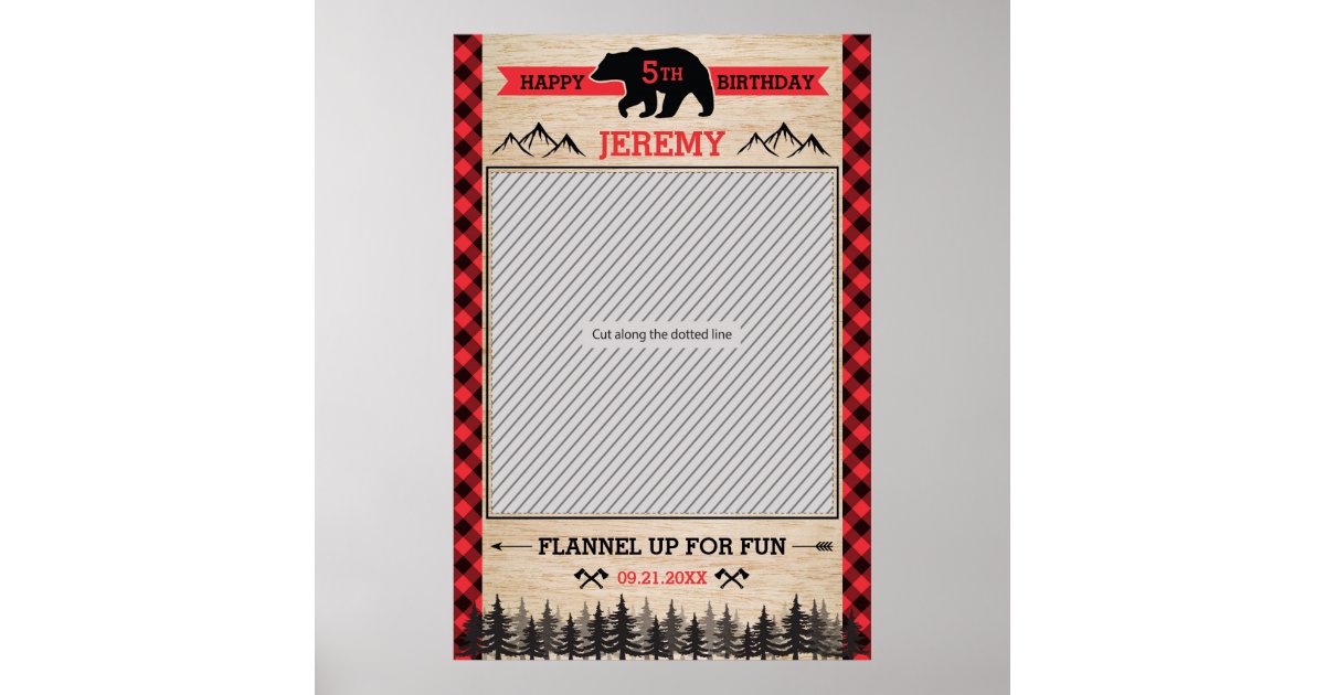 Lumberjack Party Frame Prop For Photo Booth Poster Zazzle Com