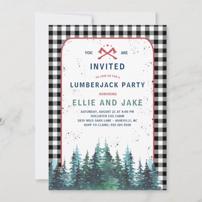 Lumberjack Party Invitation (Front)