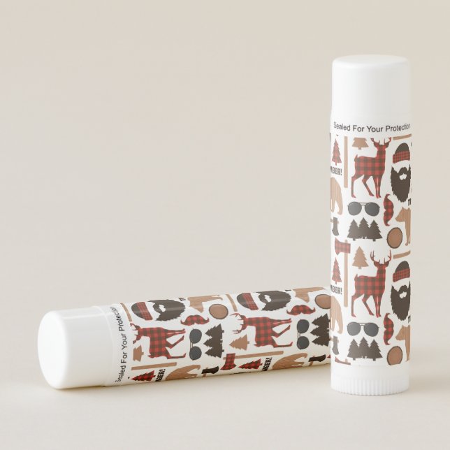 Lumberjack Pattern Lip Gloss Lip Balm (Front)
