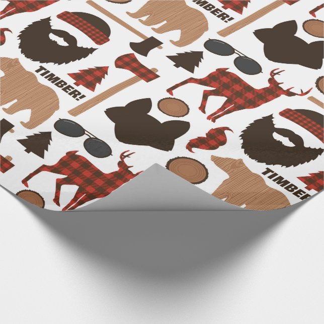 Lumberjack Pattern Wrapping Paper (Corner)