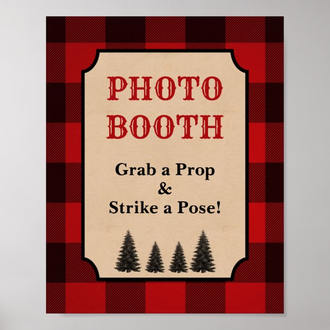 Lumberjack Photo Booth Sign Grab a Prop (Front)