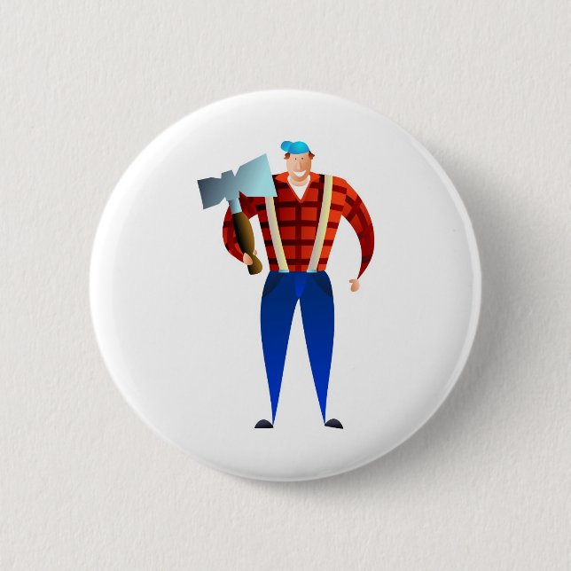 Lumberjack Pinback Button (Front)