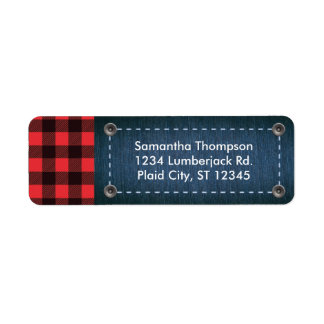 Lumberjack Plaid and Jean Address Label