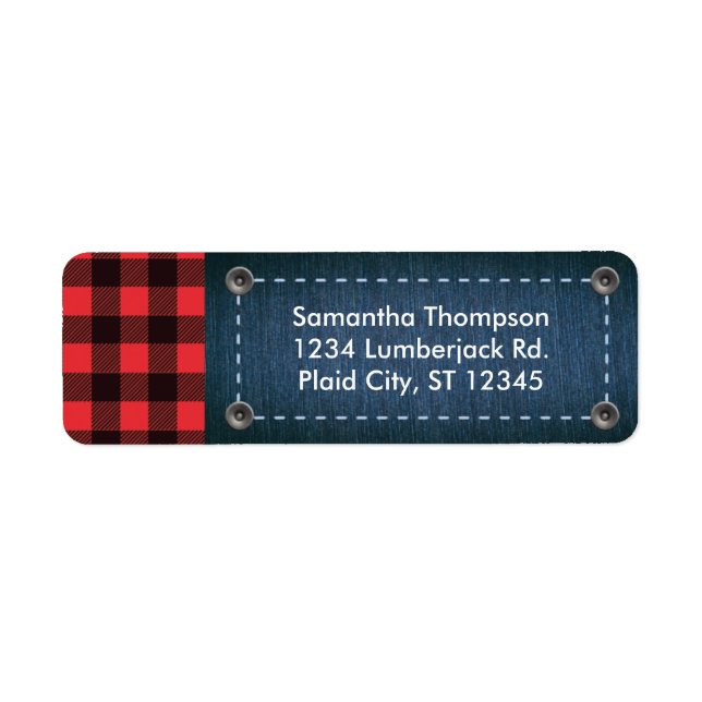 Lumberjack Plaid and Jean Address Label (Front)