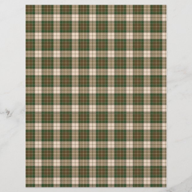 Lumberjack Plaid  Green Brown Beige Craft Paper (Front)