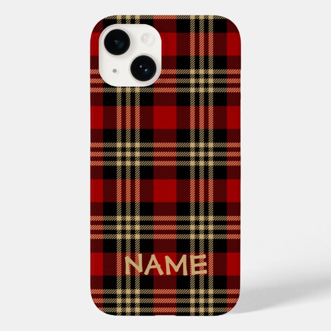 Lumberjack Plaid Pattern Custom Name Case-Mate iPh iPhone Case (Back)