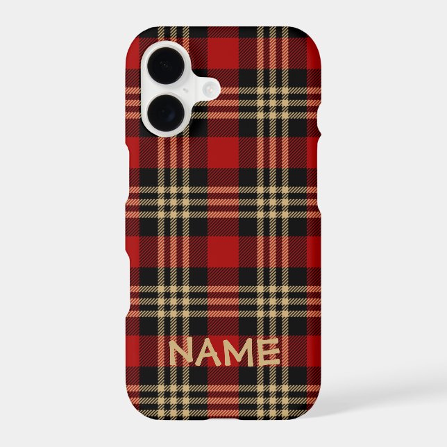 Lumberjack Plaid Pattern Custom Name Case-Mate iPh iPhone Case (Back)