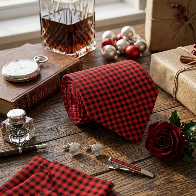 Lumberjack Plaid Seamless Pattern  Neck Tie (Creator Uploaded)