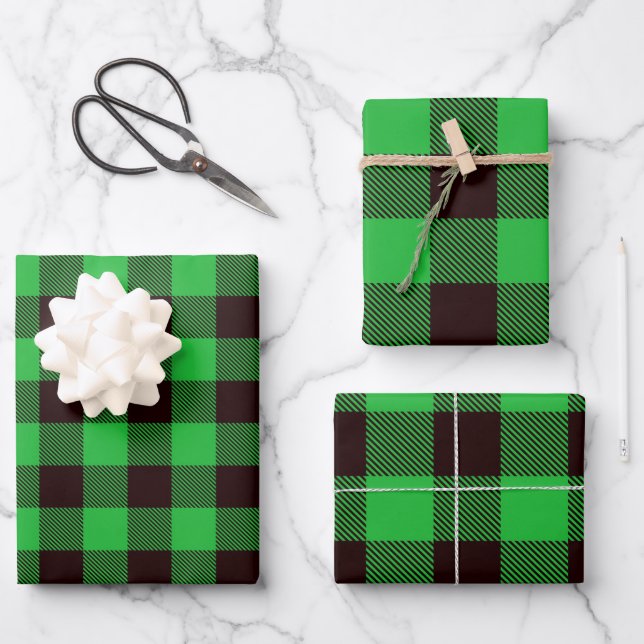 Lumberjack Plaid Wrapping Paper Sheets (Front)