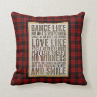 Lumberjack Quote DANCE LIKE NOONES WATCHING Custom Throw Pillow