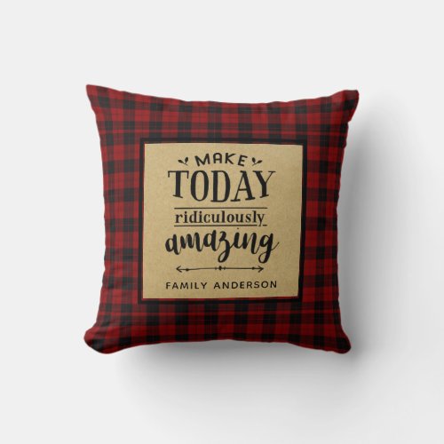 Lumberjack QUOTE Decor Make Today Amazing _ Named Throw Pillow