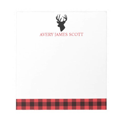 Lumberjack Red Black Buffalo Plaid Men Stationery Notepad