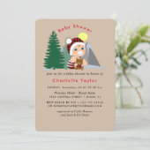 Lumberjack Red Black Plaid Cute Baby Shower Invitation (Standing Front)