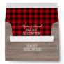 Lumberjack Red Buffalo Old Barn Baby Shower Envelope