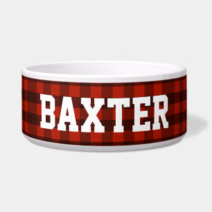 Lumberjack Red Buffalo Plaid Custom Name Bowl