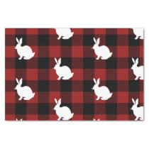 Lumberjack Red Buffalo Plaid Rabbit Pattern Holid Tissue Paper
