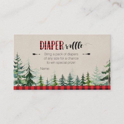 Lumberjack Red Plaid _ Diaper Raffle Card