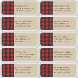 Lumberjack Red Plaid Kraft Guest Address Labels