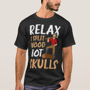 Lumberjack Rela I Split Wood Not animal food donut T-Shirt