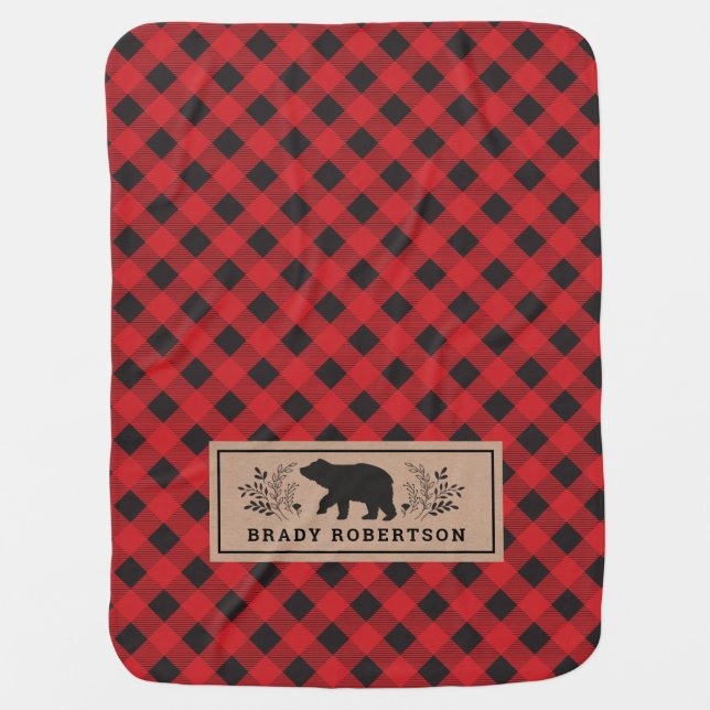 Lumberjack Rustic Baby Boy Baby Blanket (Front)