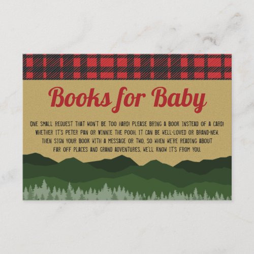 Lumberjack Rustic Woodland Books for Baby Insert