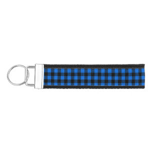 Lumberjack Style - blue fabric + your ideas Wrist Keychain