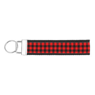 Lumberjack Style - red fabric + your ideas Wrist Keychain