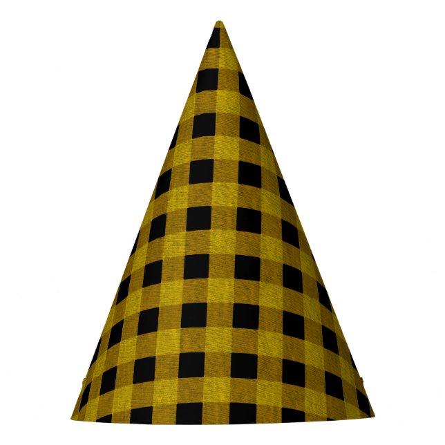 Lumberjack Style - yellow fabric + your ideas Party Hat (Front)