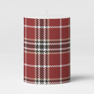 Lumberjack Tartan Plaid Custom Holiday Tree Orname Pillar Candle