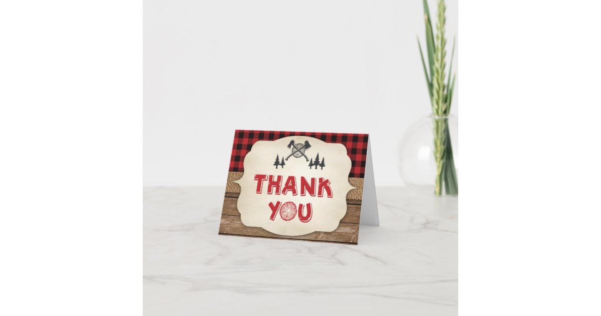 Lumberjack Thank You Card | Zazzle.com