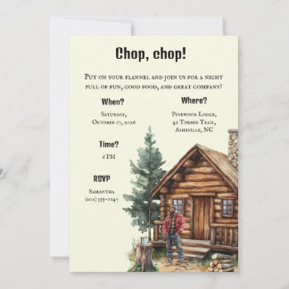 Lumberjack Themed Party Invitation