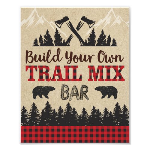 Lumberjack Trail Mix Bar Sign  8x10 Print